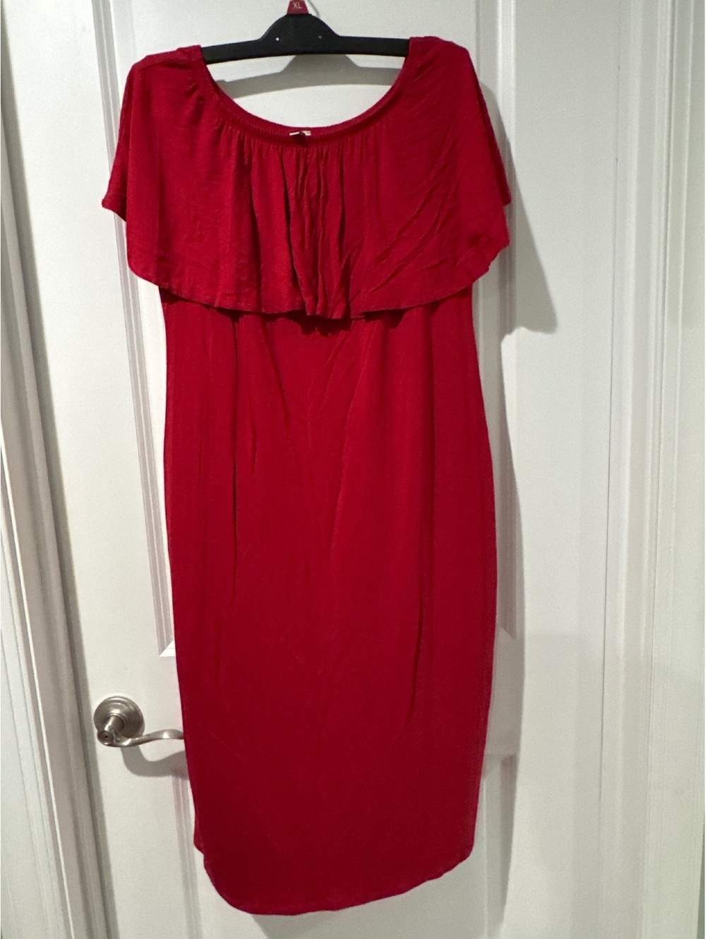 Mother Bee Maternity Red Off-Shoulder Dress XL